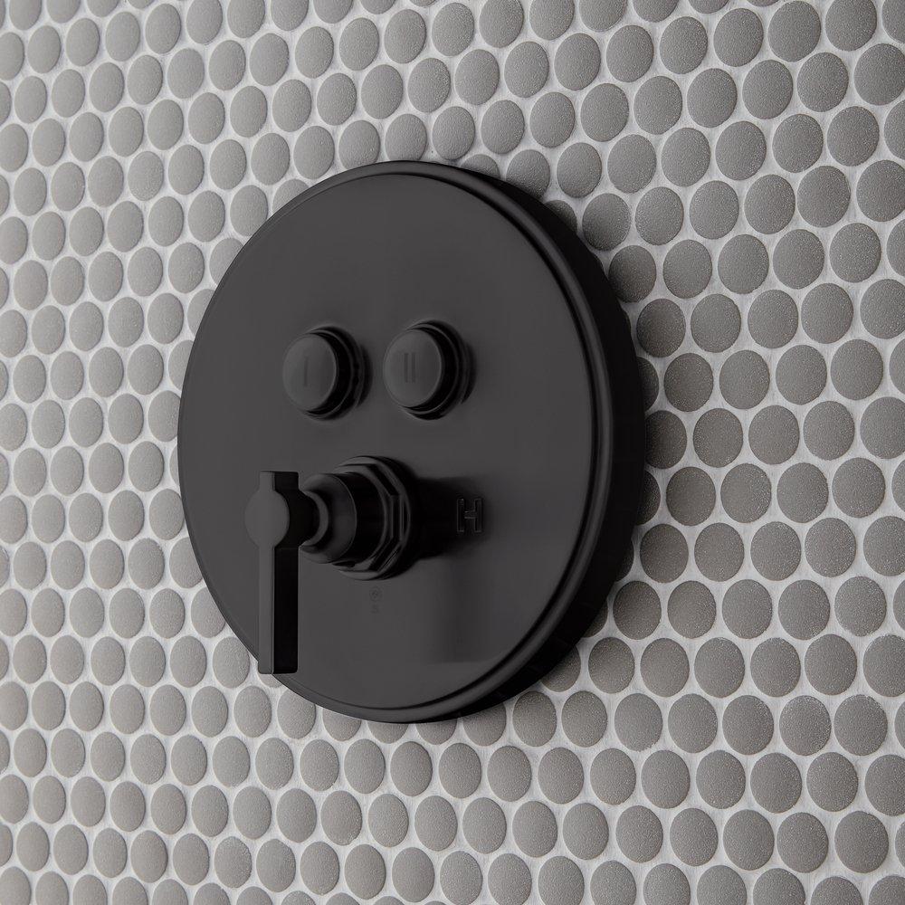 Signature Hardware Matte Black Single Handle Bathtub & Shower Faucet (Trim Only) 