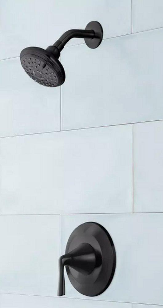 Signature Hardware Matte Black Single Handle Multi Function Shower Faucet (Trim Only) 