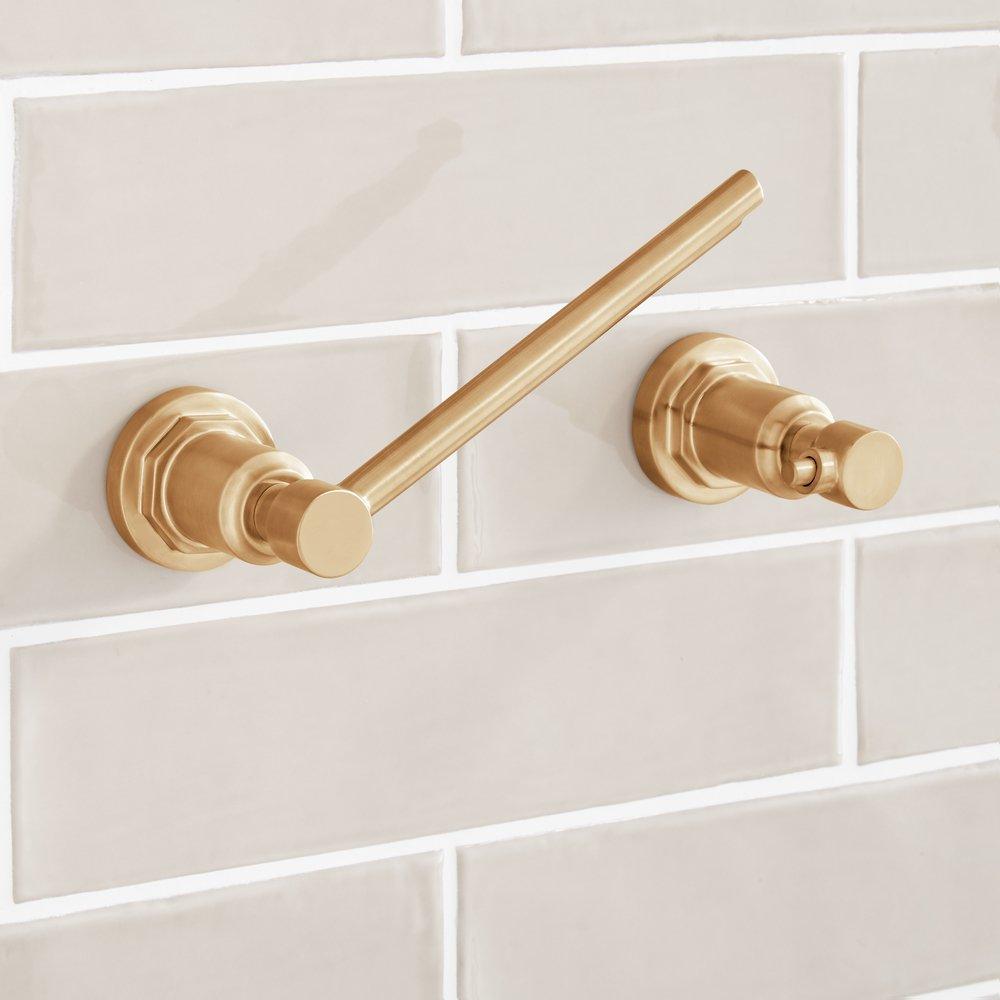 Signature Hardware Brushed Gold Pivoting Toilet Paper Holder 