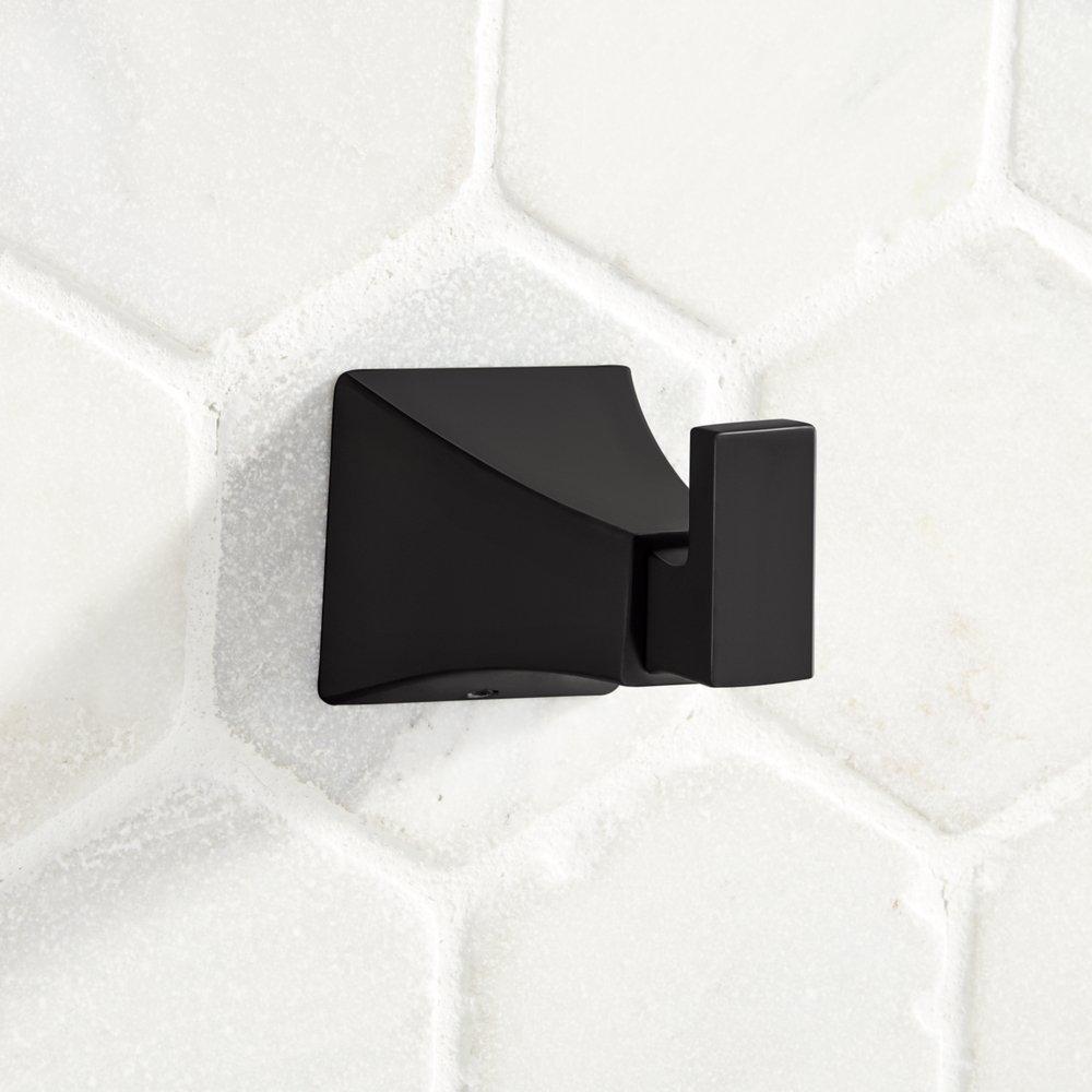 Signature Hardware Matte Black 1-Hook Robe Hook 