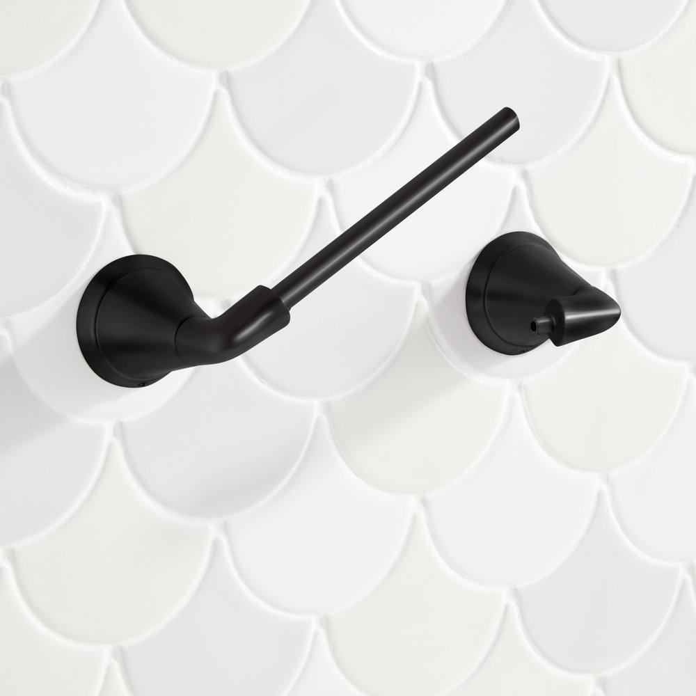 Signature Hardware Matte Black Wall Mount Toilet Tissue Holder 