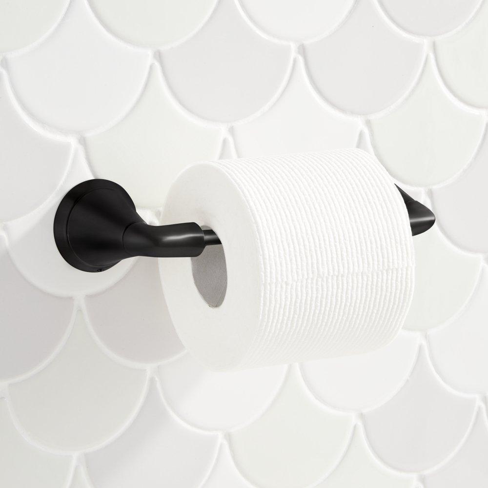Signature Hardware Matte Black Wall Mount Toilet Tissue Holder 