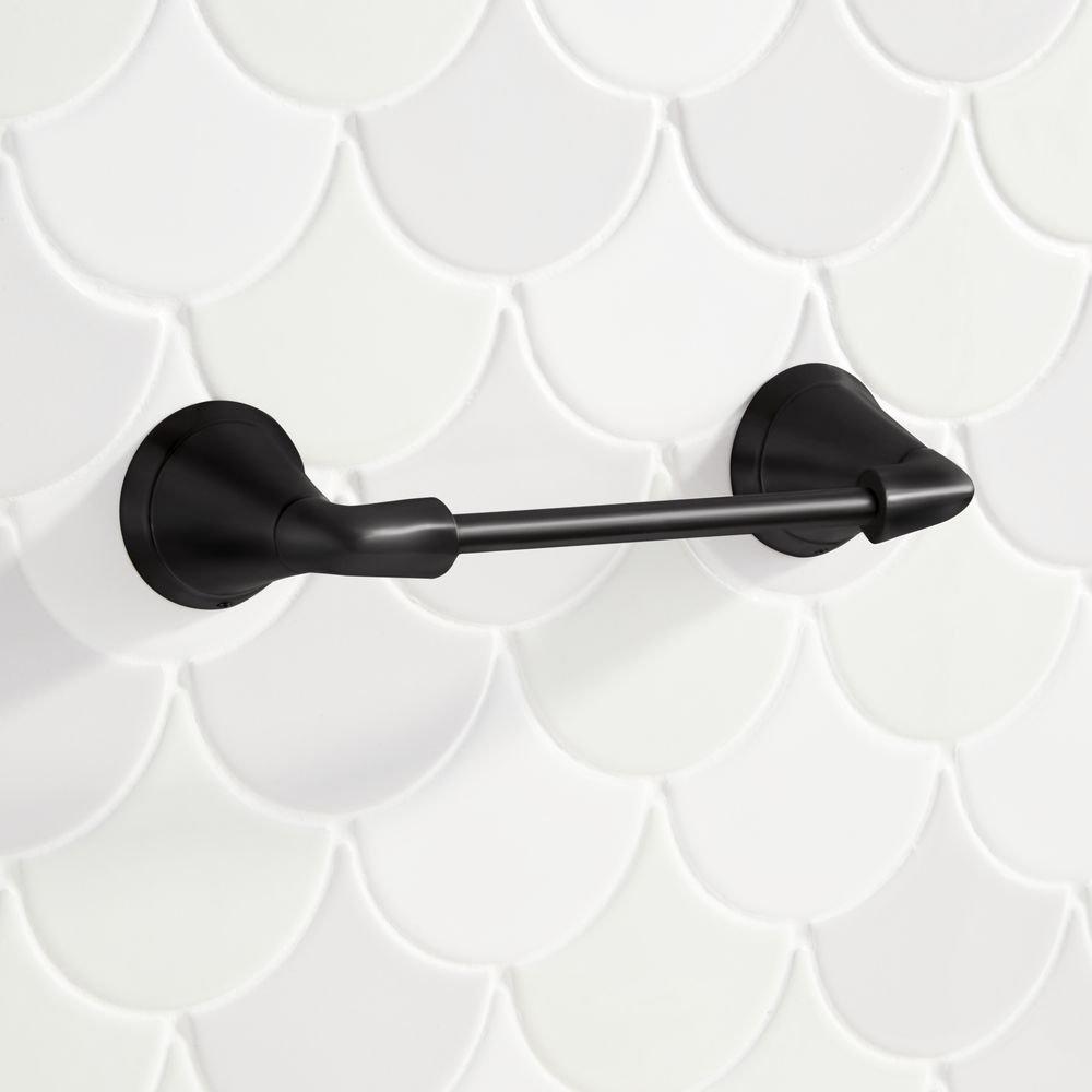 Signature Hardware Matte Black Wall Mount Toilet Tissue Holder 