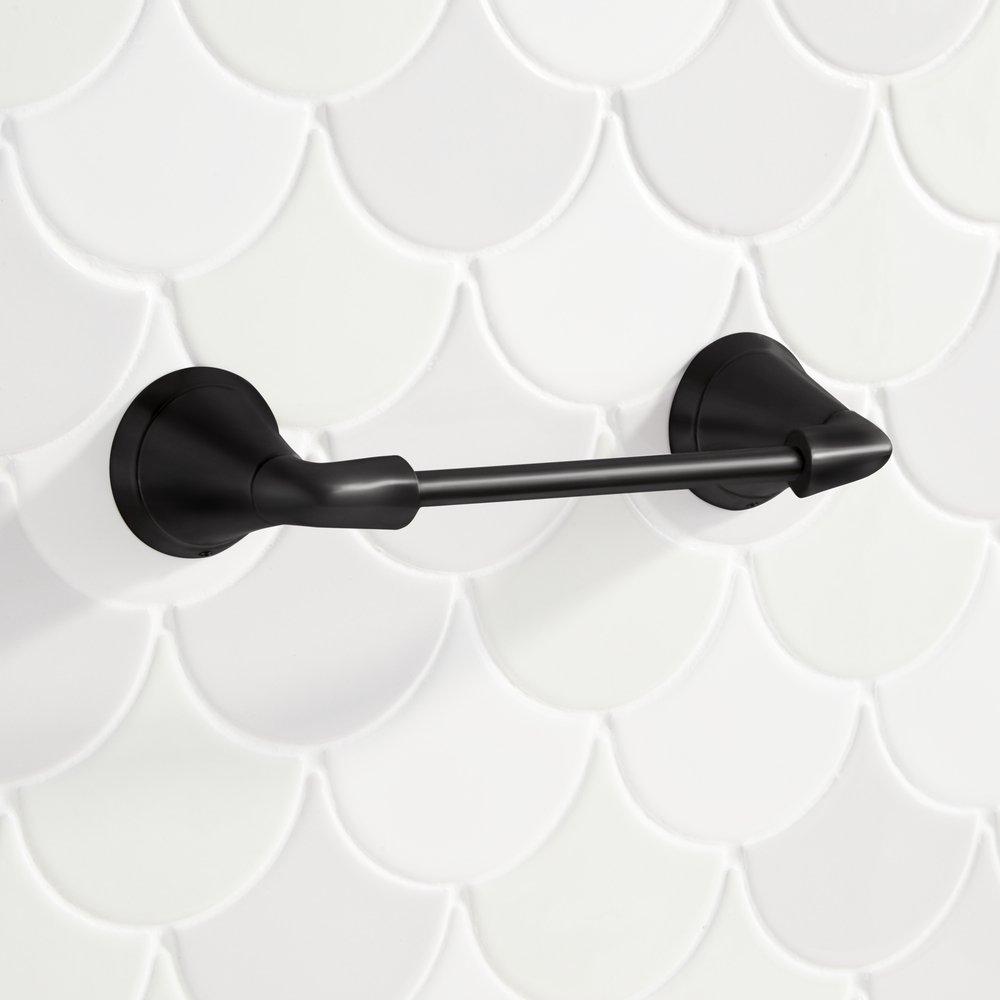 Signature Hardware Matte Black Wall Mount Toilet Tissue Holder 