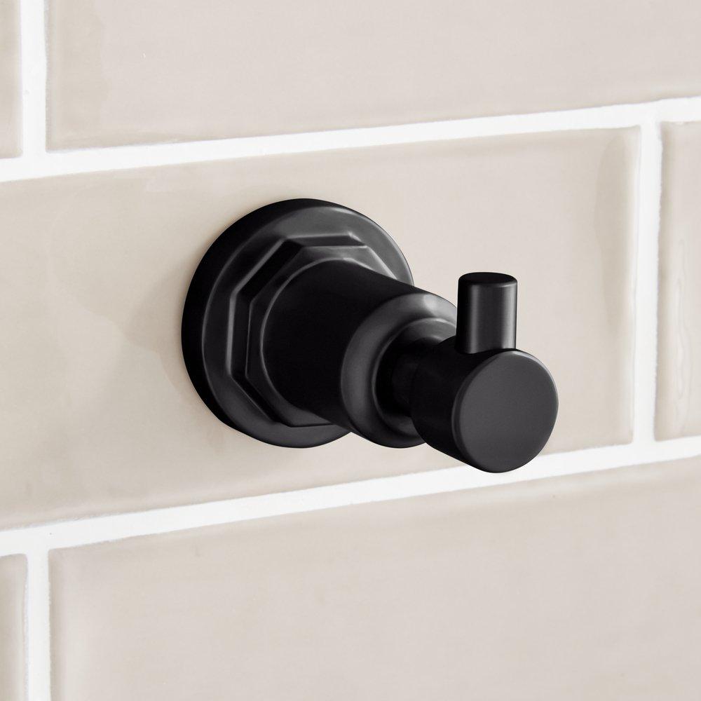 Signature Hardware Matte Black 1-Hook Robe Hook 