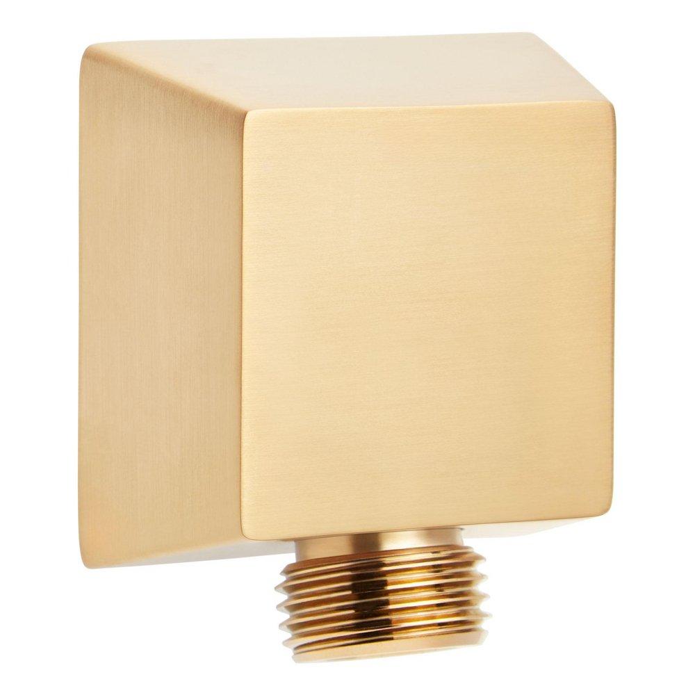Signature Hardware Brushed Gold Square Water Supply Elbow for Hand Shower 