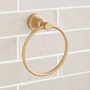 Signature Hardware Brushed Gold Round Closed Towel Ring 