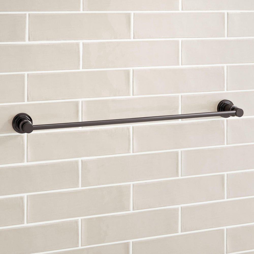 Signature Hardware Matte Black 26 in. Towel Bar 