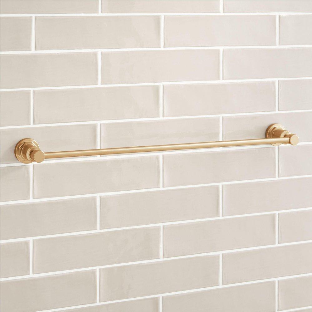 Signature Hardware Matte Black 26 in. Towel Bar 