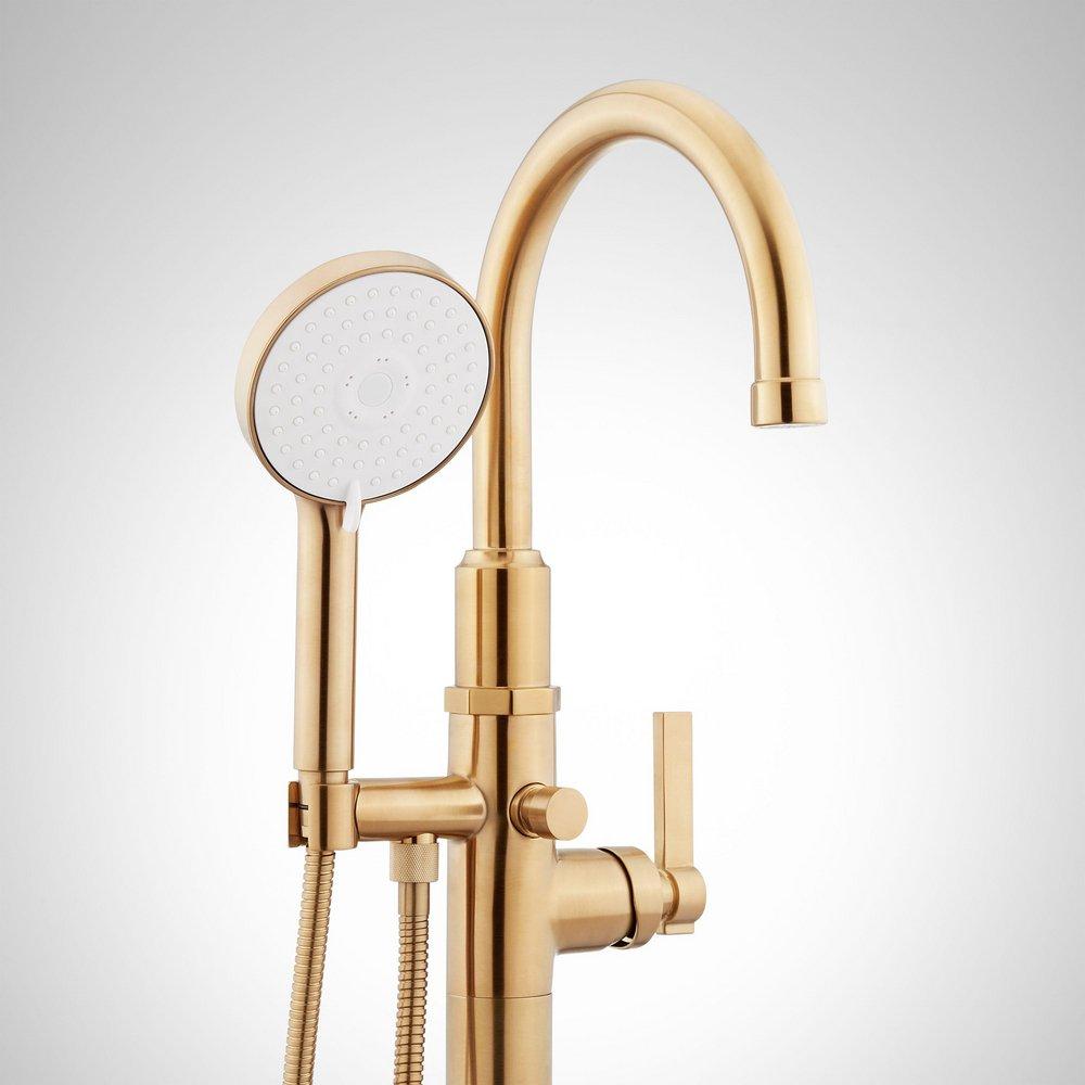 Signature Hardware Matte Black Single Handle Lever Floor Mount Filler (Trim Only) 