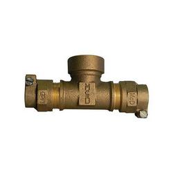 2 x 1 in. CTS x CC Reducing Brass Water Service Tee