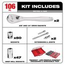 Milwaukee&reg; Chrome Ratchet and Socket Set 2-Tool 