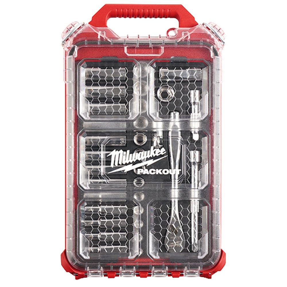 Milwaukee® Red/Black Ratchet and Socket Set 1-Tool 