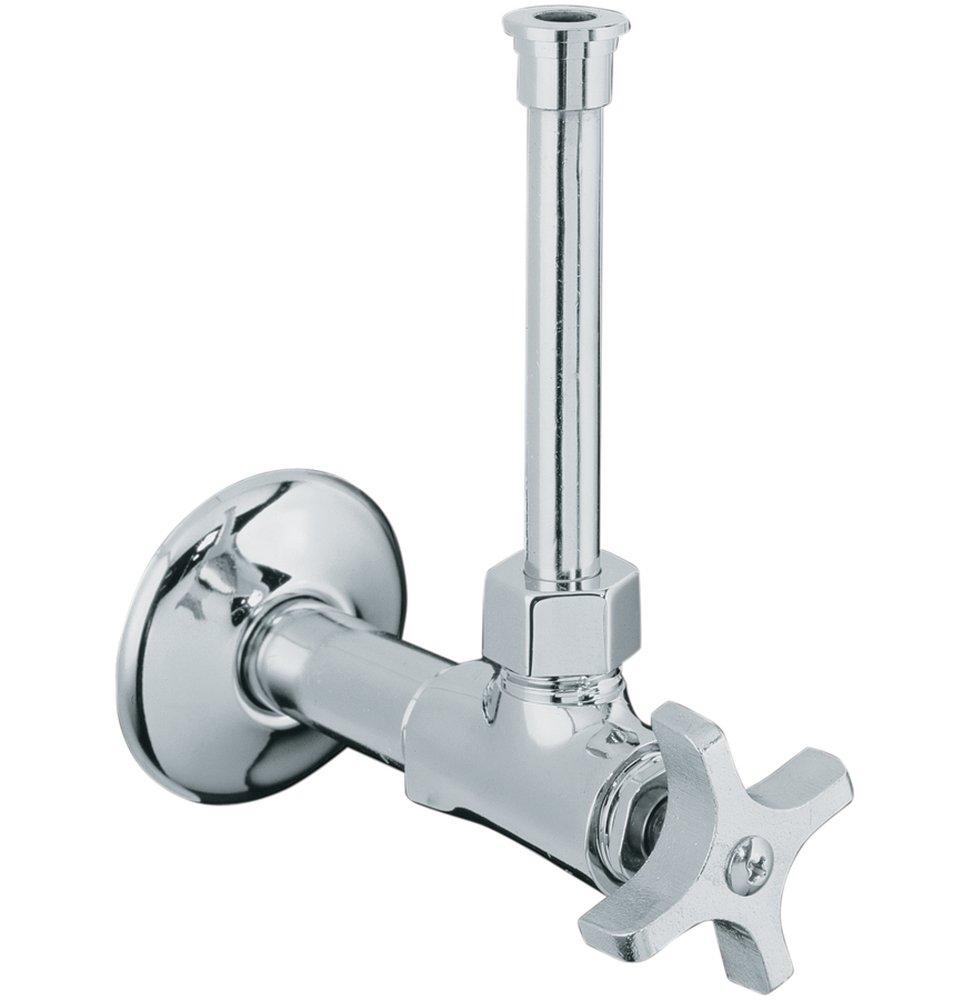 KOHLER Polished Chrome 1/2 in. NPT Four Arm Angle Supply Stop Valve 