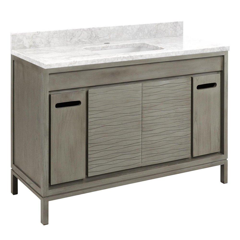 Signature Hardware Grey Wash 48 in. Floor Mount Vanity 