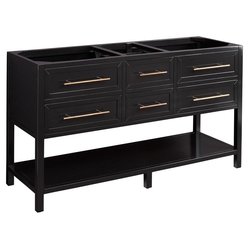 Signature Hardware Black 60 in. Floor Mount Vanity 