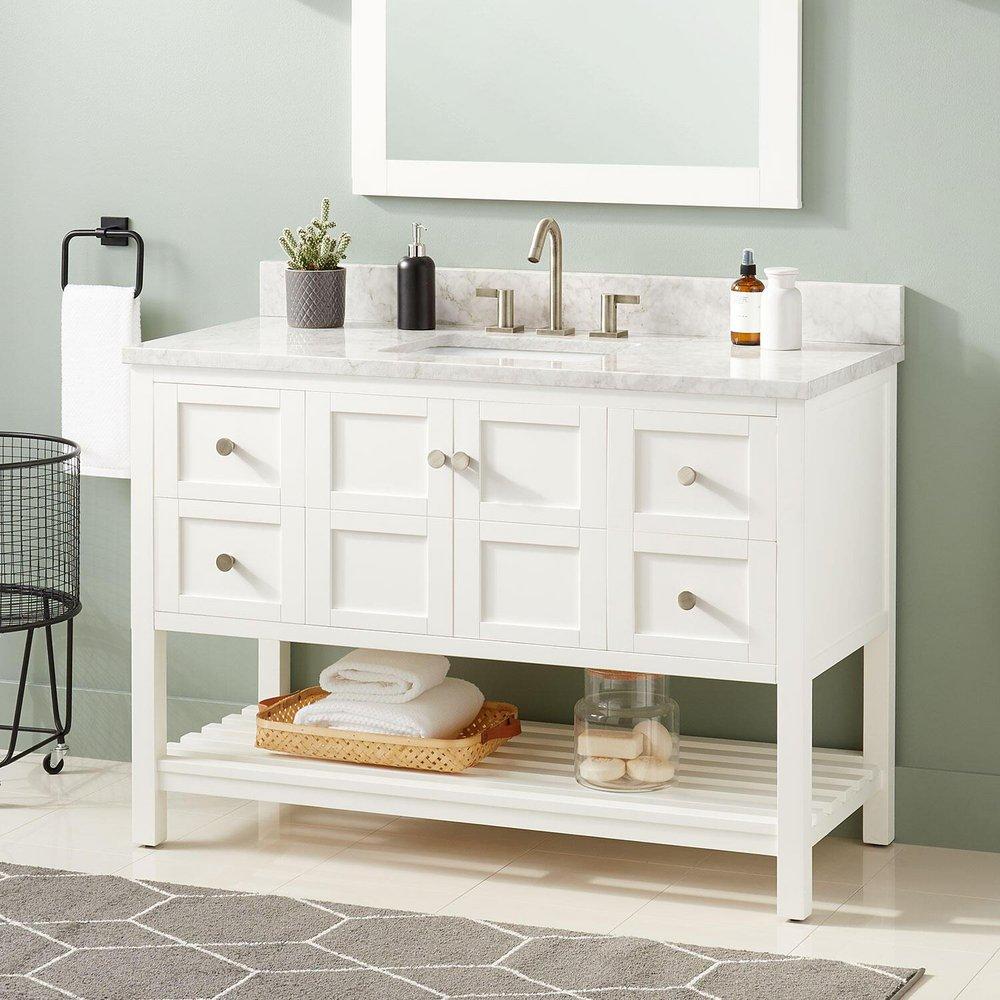 Signature Hardware White 48 in. Floor Mount Vanity 