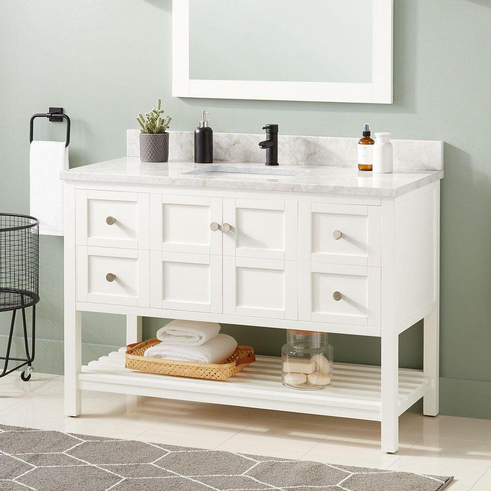 Signature Hardware White 48 in. Floor Mount Vanity 