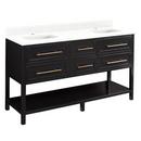 Signature Hardware Black 60 in. Floor Mount Vanity 