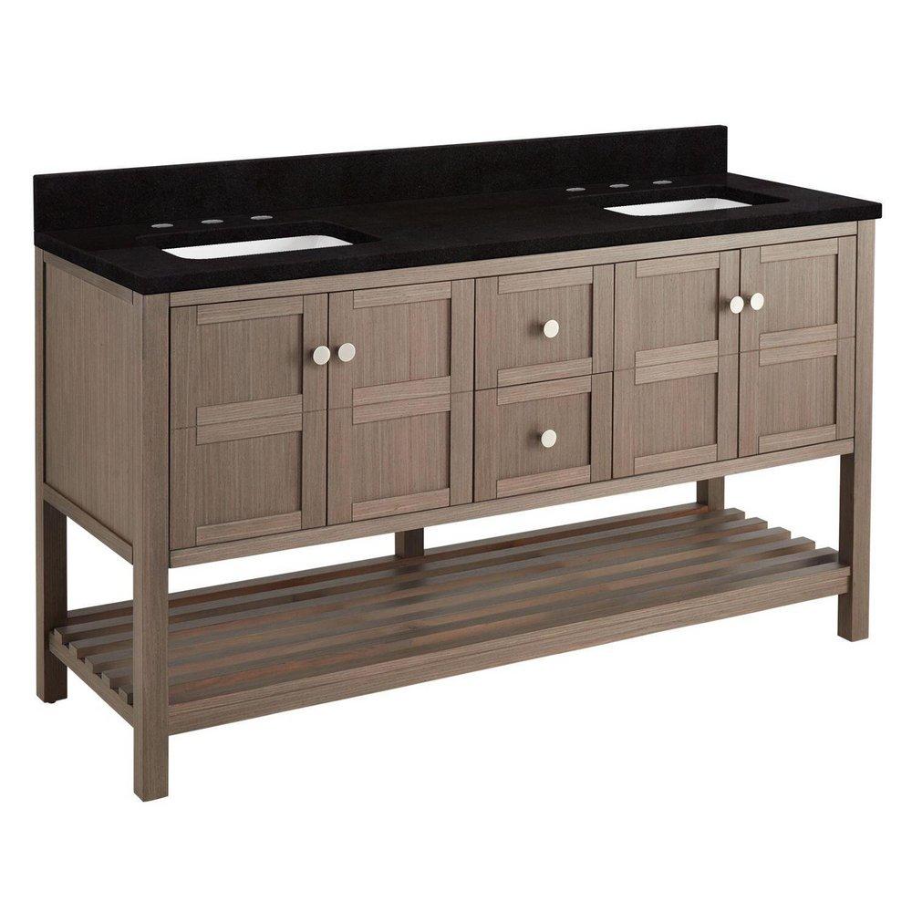 Signature Hardware Ash Brown 60 in. Floor Mount Vanity 