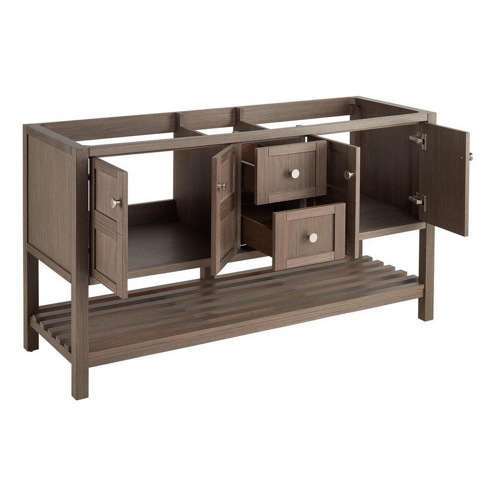 Signature Hardware Ash Brown 60 in. Floor Mount Vanity 