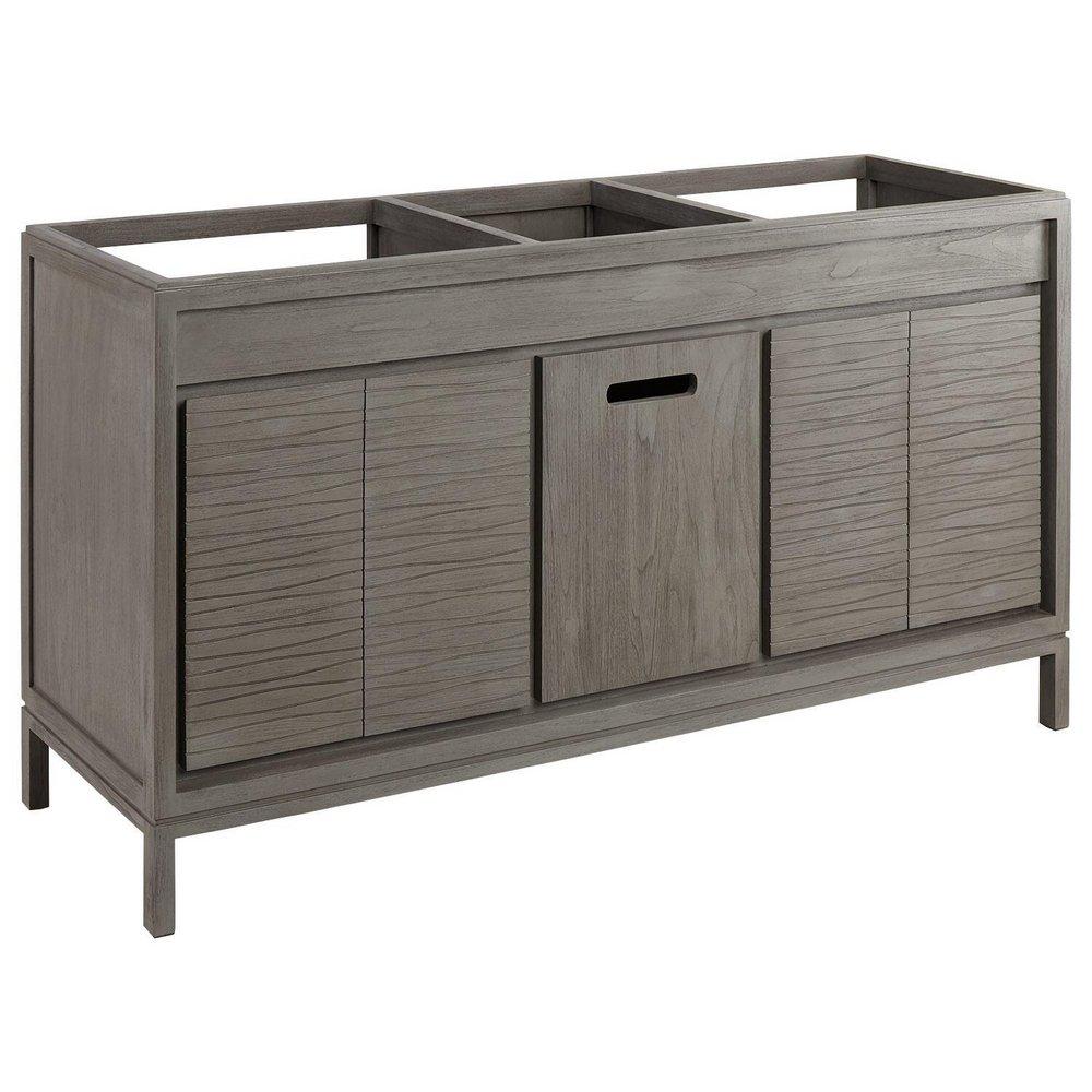 Signature Hardware Grey Wash 59-3/4 in. Floor Mount Vanity 