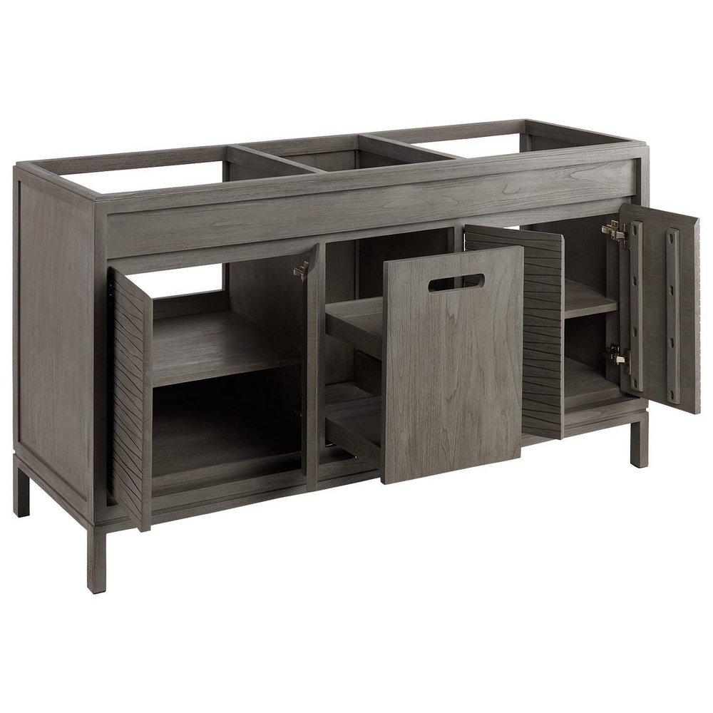 Signature Hardware Grey Wash 59-3/4 in. Floor Mount Vanity 