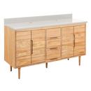 Signature Hardware Natural Teak 60-1/8 in. Floor Mount Vanity 