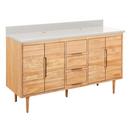 Signature Hardware Natural Teak 60-1/8 in. Floor Mount Vanity 