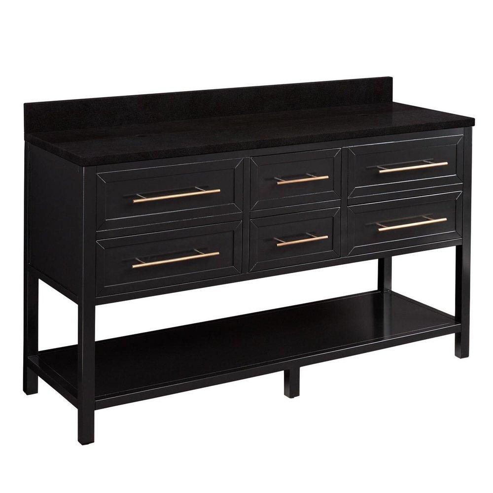 Signature Hardware Black 60 in. Floor Mount Vanity 