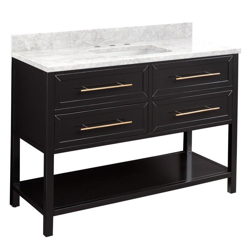 Signature Hardware Black 48 in. Floor Mount Vanity 