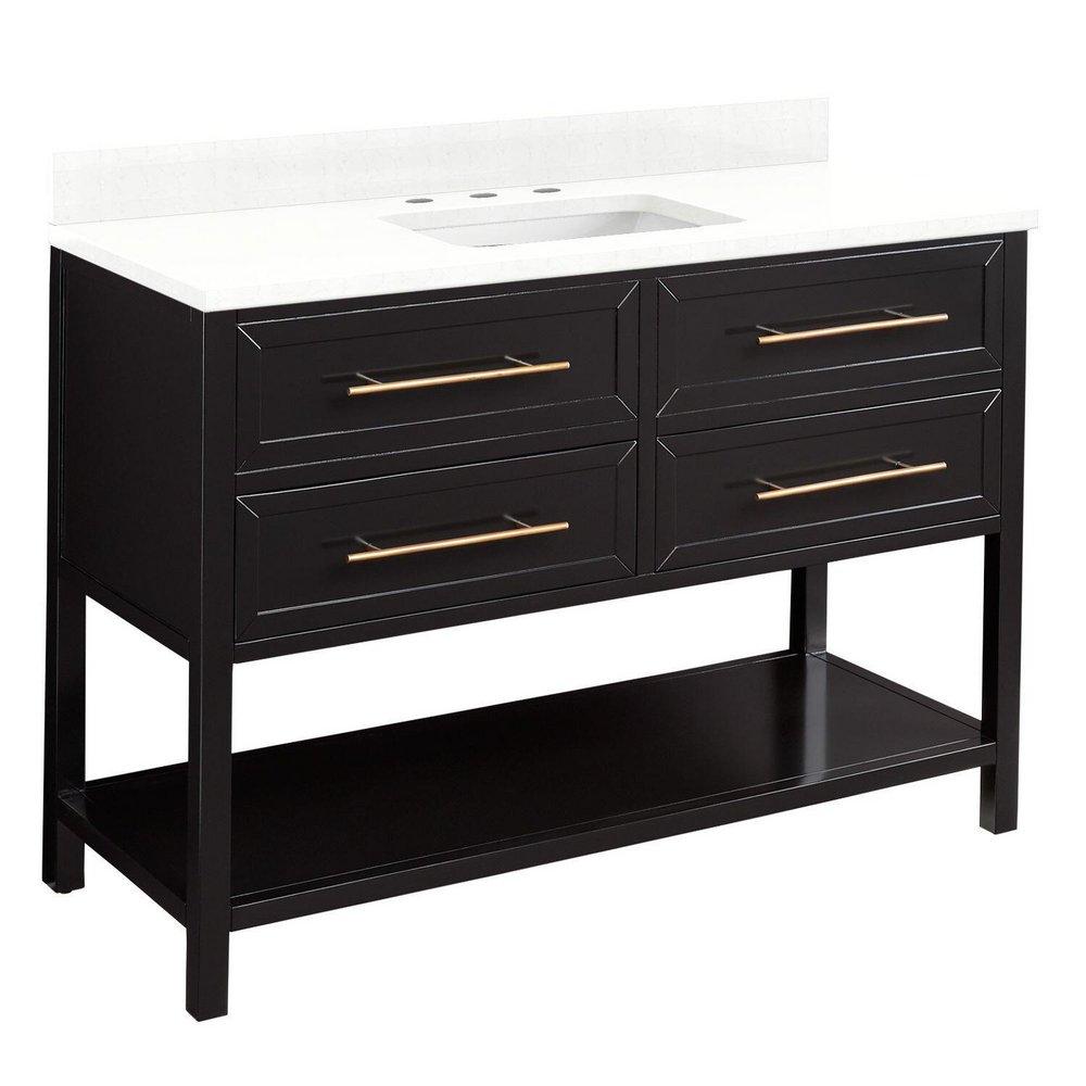 Signature Hardware Black 48 in. Floor Mount Vanity 
