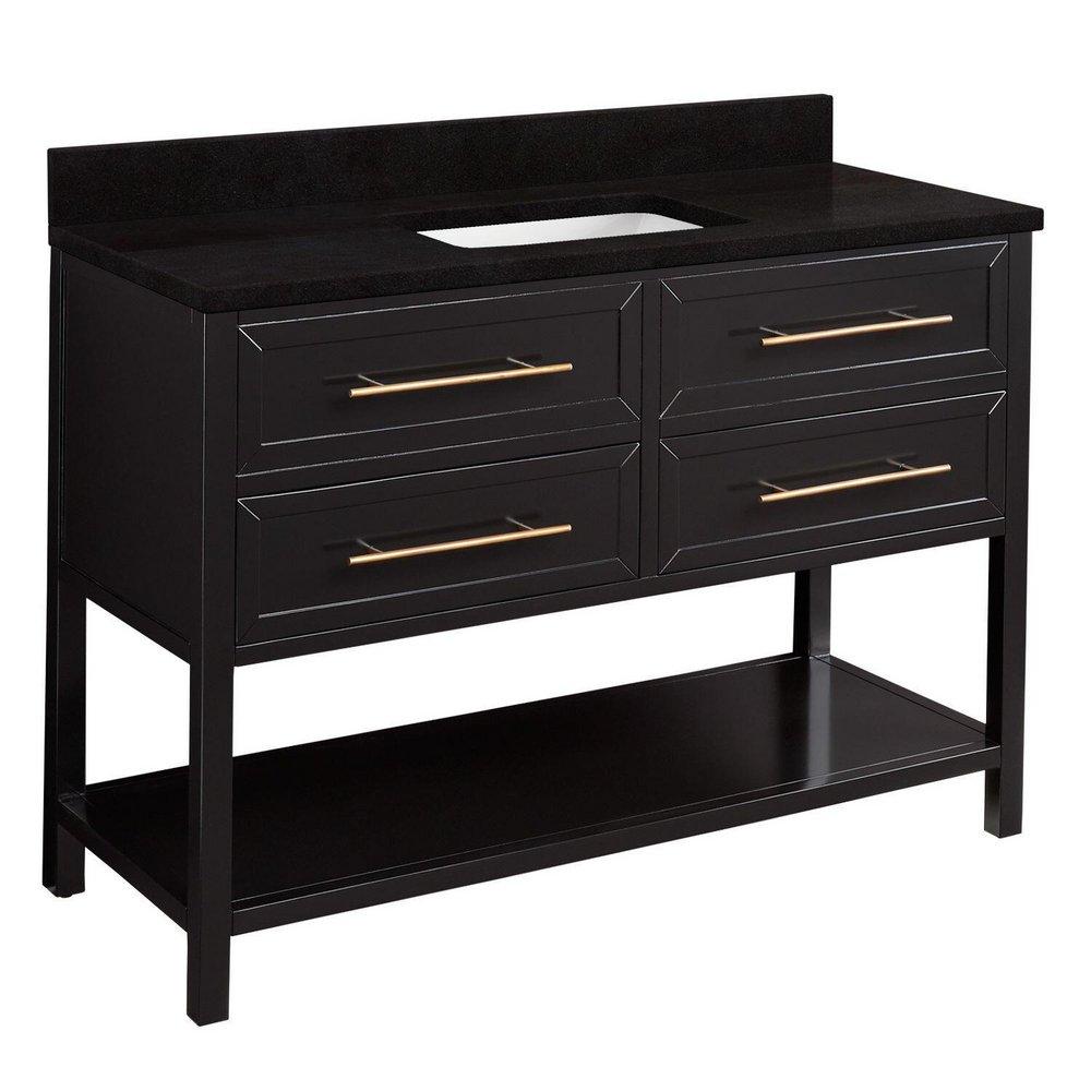 Signature Hardware Black 48 in. Floor Mount Vanity 
