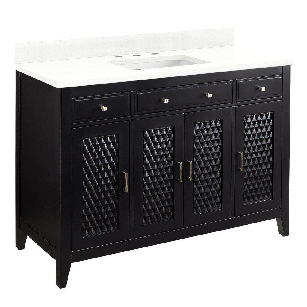 Signature Hardware Black 48 in. Floor Mount Vanity 