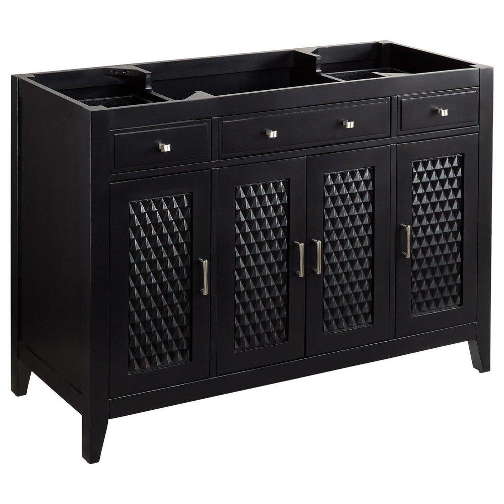 Signature Hardware Black 48 in. Floor Mount Vanity 