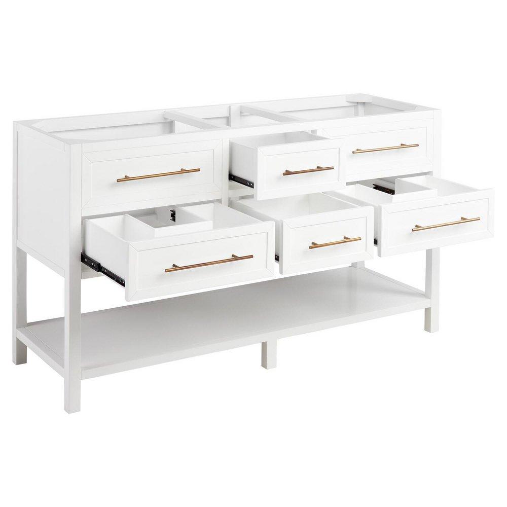 Signature Hardware Bright White 60 in. Floor Mount Vanity 