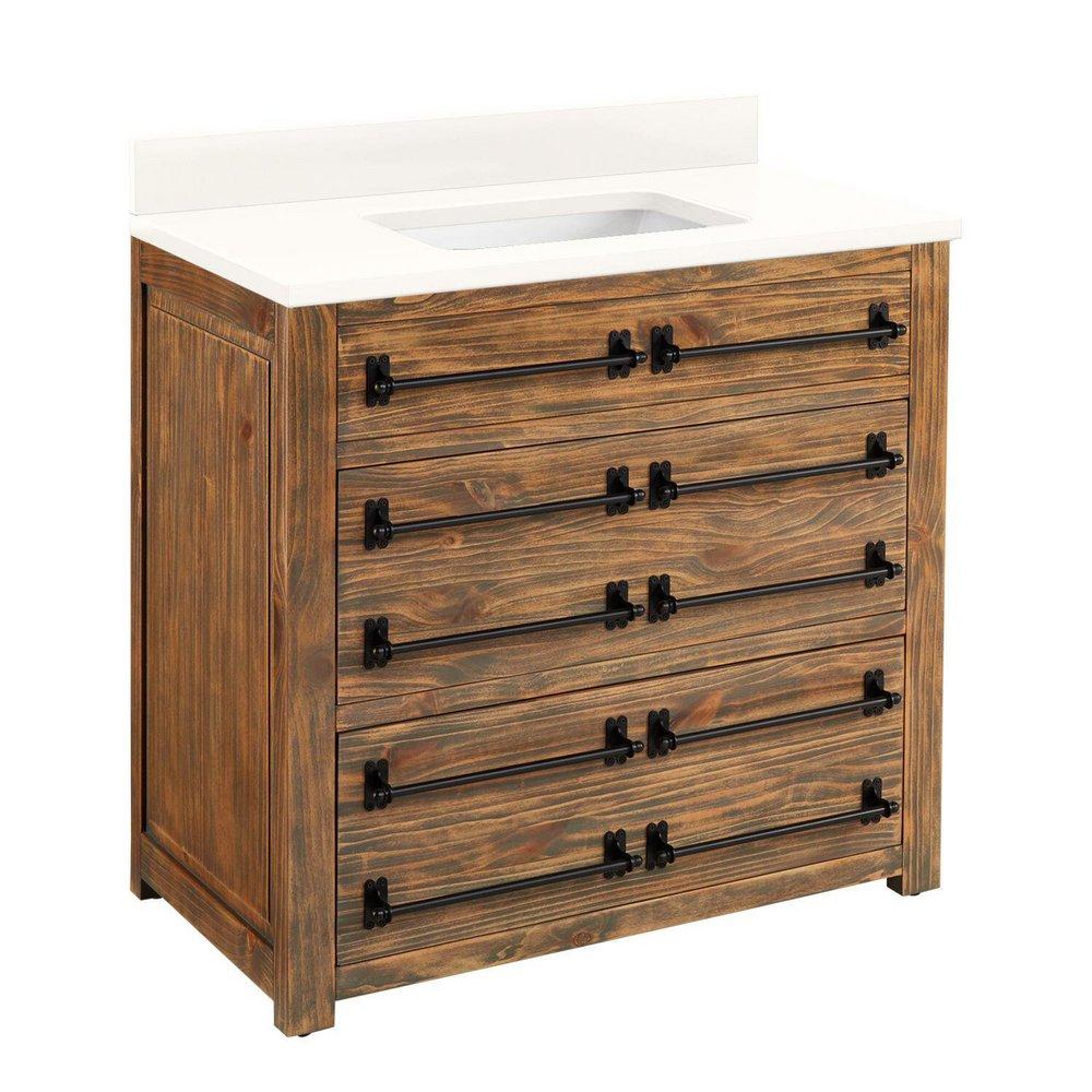 Signature Hardware Grey Wash 72 in. Floor Mount Vanity 