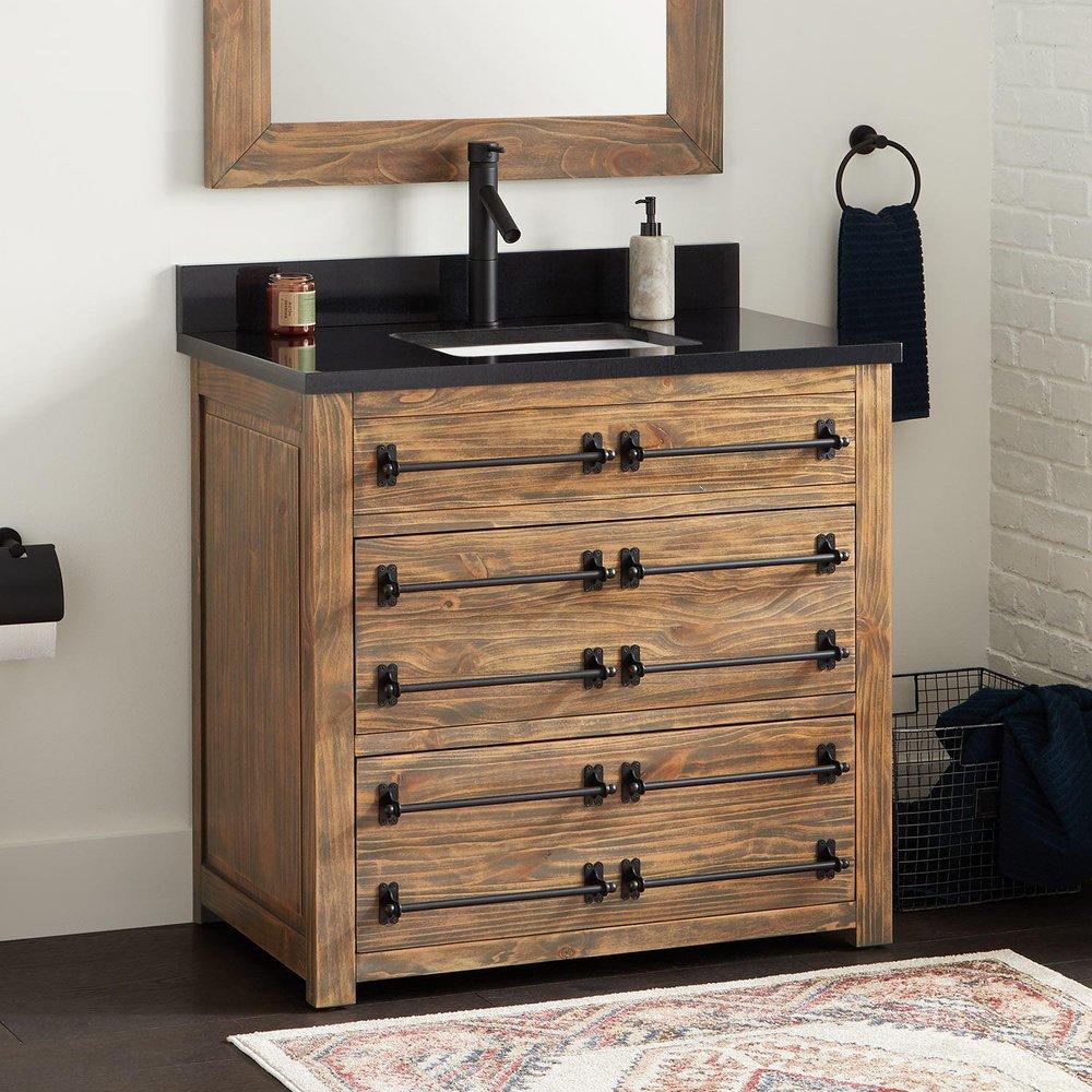 Signature Hardware Grey Wash 72 in. Floor Mount Vanity 