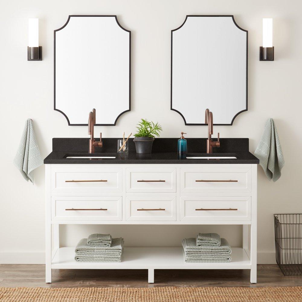 Signature Hardware Bright White 60 in. Floor Mount Vanity 