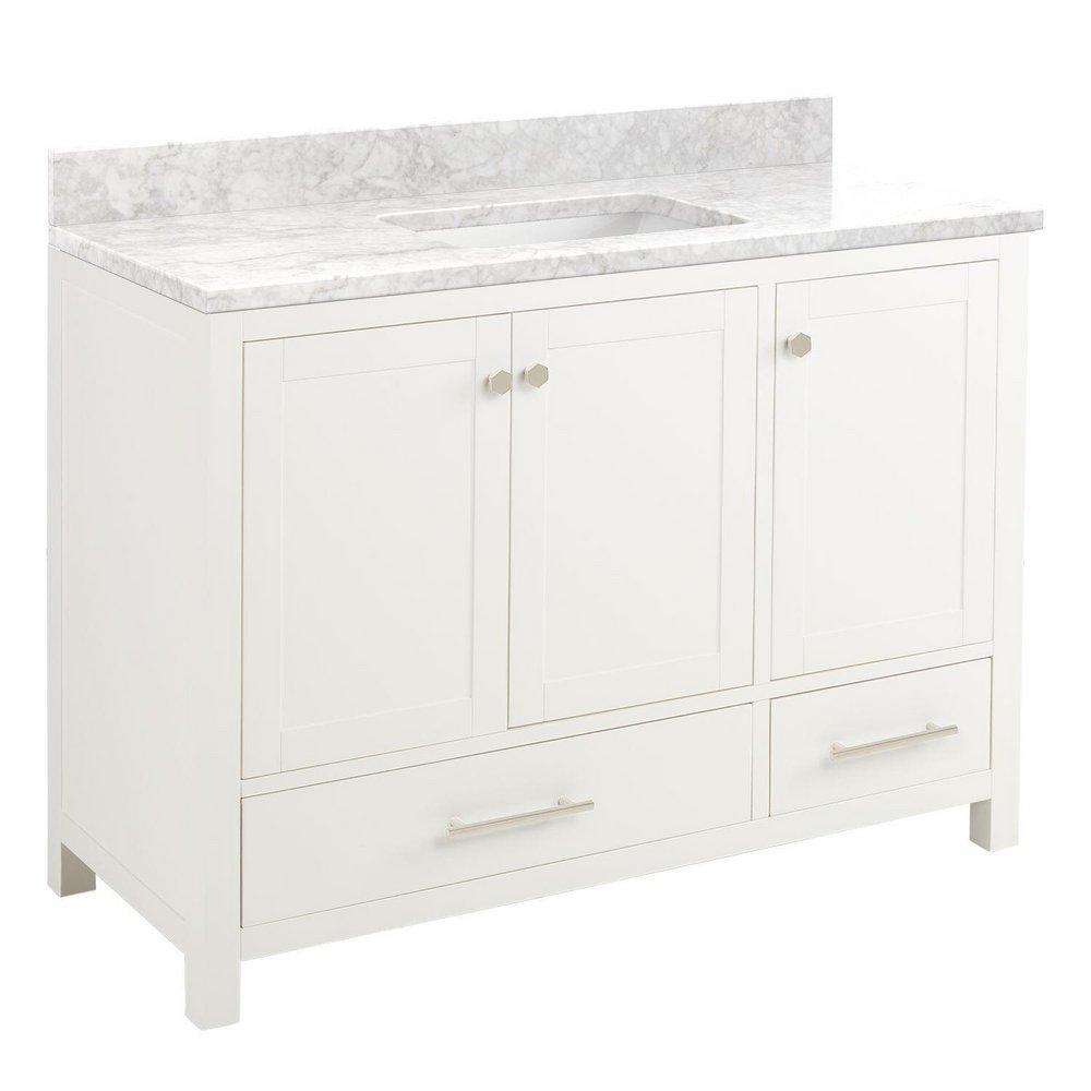 Signature Hardware Soft White 48 in. Floor Mount Vanity 