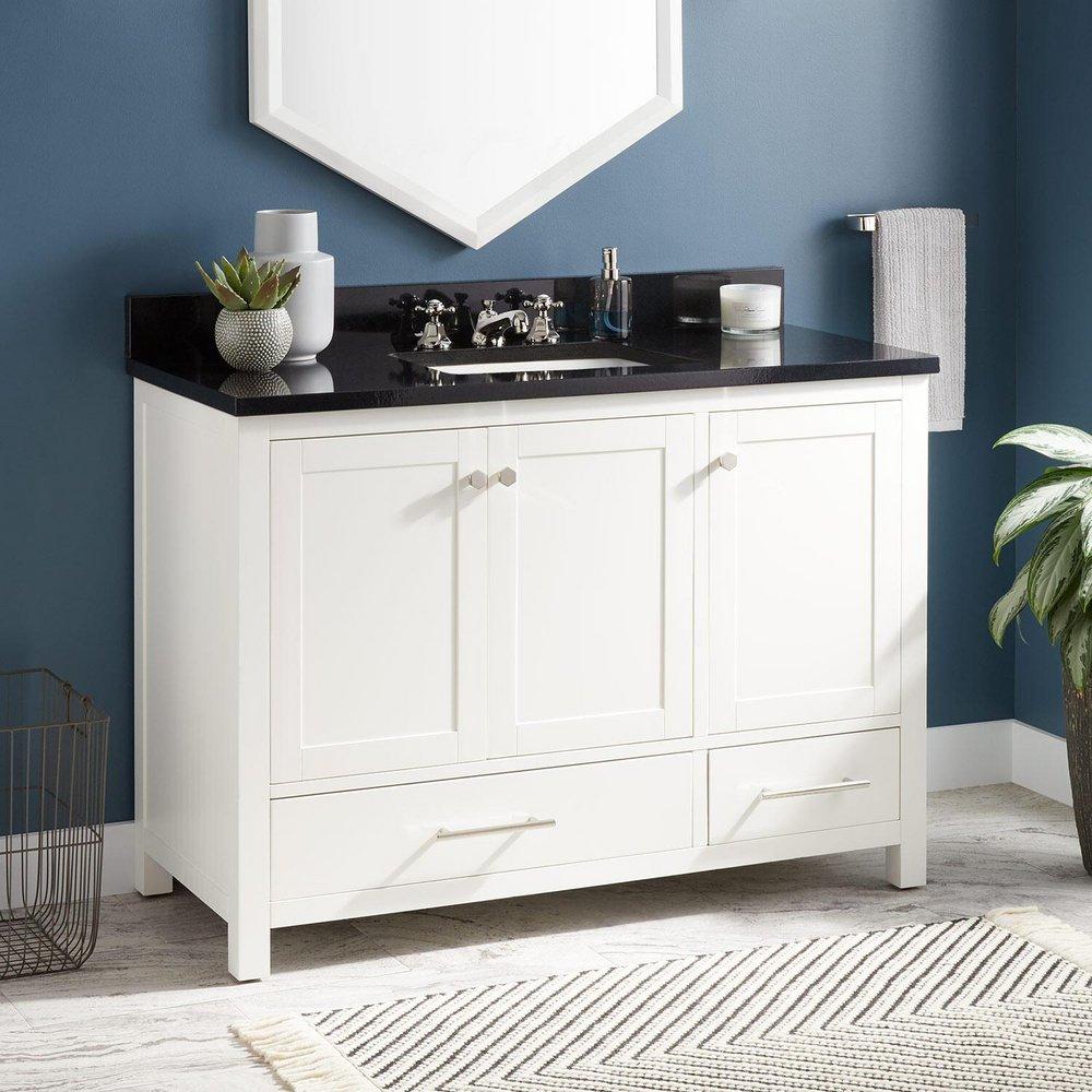 Signature Hardware Soft White 48 in. Floor Mount Vanity 