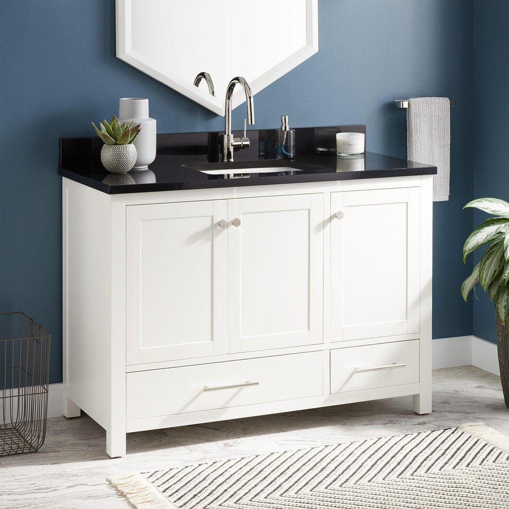 Signature Hardware Soft White 48 in. Floor Mount Vanity 
