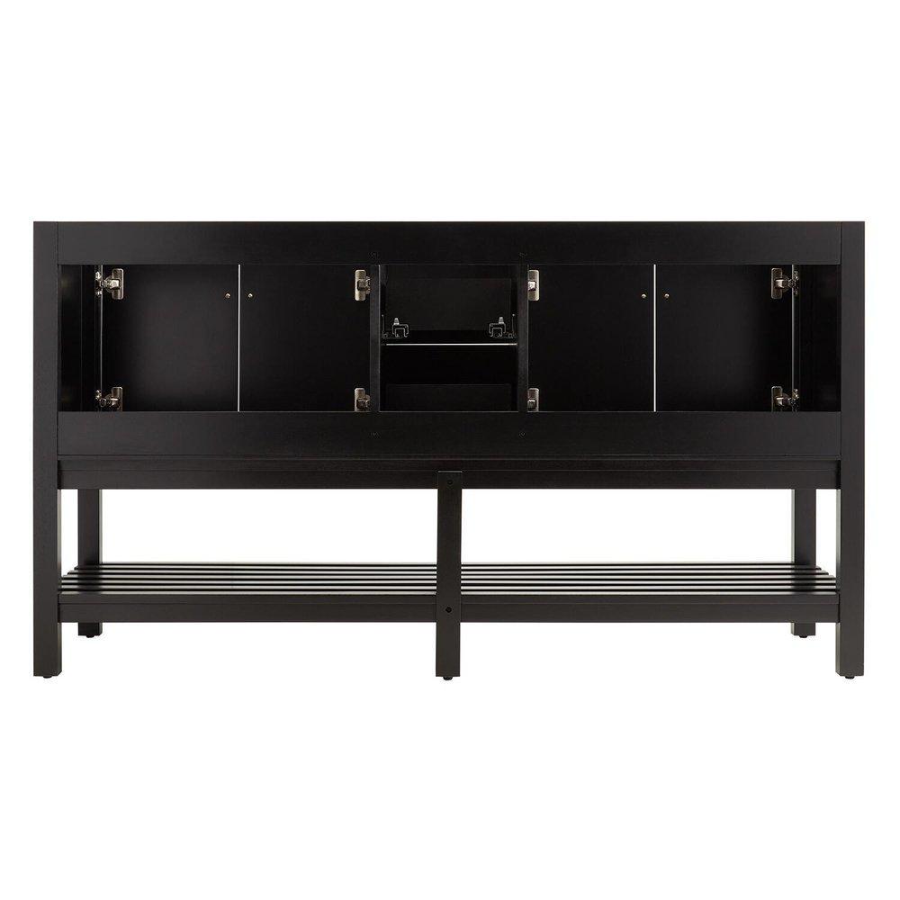 Signature Hardware Black 60 in. Floor Mount Vanity 