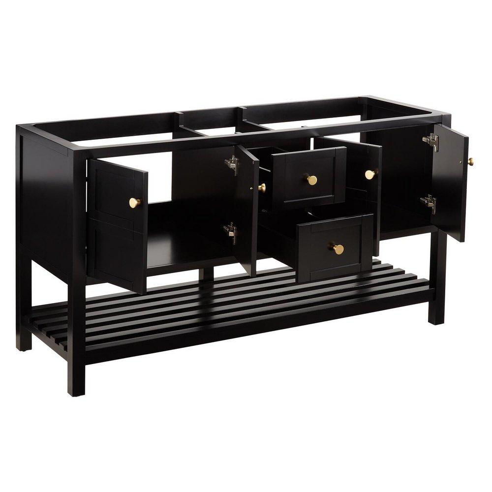 Signature Hardware Black 60 in. Floor Mount Vanity 