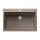 33 in. Undermount Silgranit Single Bowl Kitchen Sink in Truffle