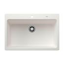 33 in. Undermount Silgranit Single Bowl Kitchen Sink in White