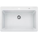 33 x 22 in. 1-Hole Granite Single Bowl Dual Mount Kitchen Sink in White