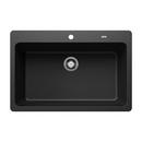 33 in. Dual Mount Silgranit Single Bowl Kitchen Sink in Anthracite