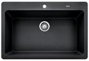 33 x 22 in. 1-Hole Granite Single Bowl Dual Mount Kitchen Sink in Anthracite