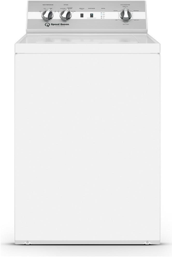 Speed Queen White 25-5/8 in. 3.2 cu. ft. Electric Stainless Steel Top Load Washer 